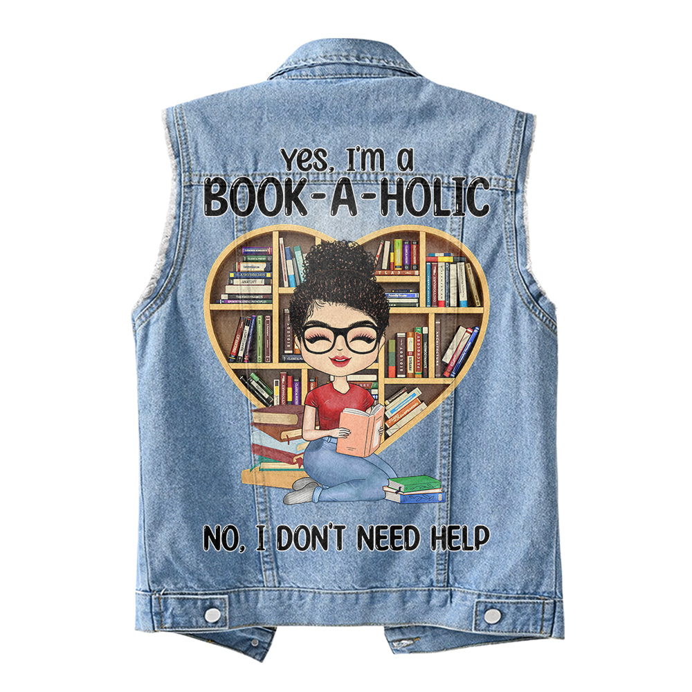 Premium Log Denim Vest - Gift For Women, Denim Vest Book, Reading Lover