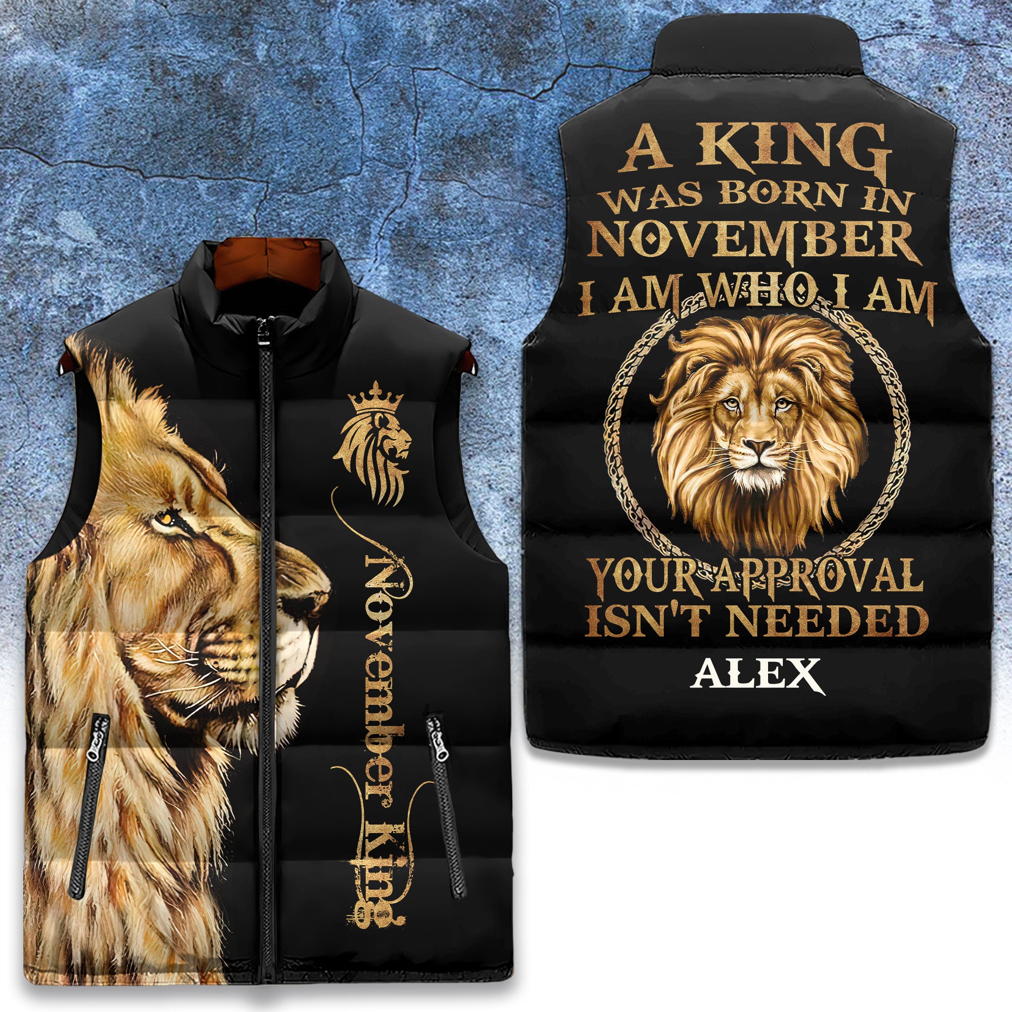 Puffer Vest - Personalized November Birthday Month, Gift Ideas For November Birthday for Kings