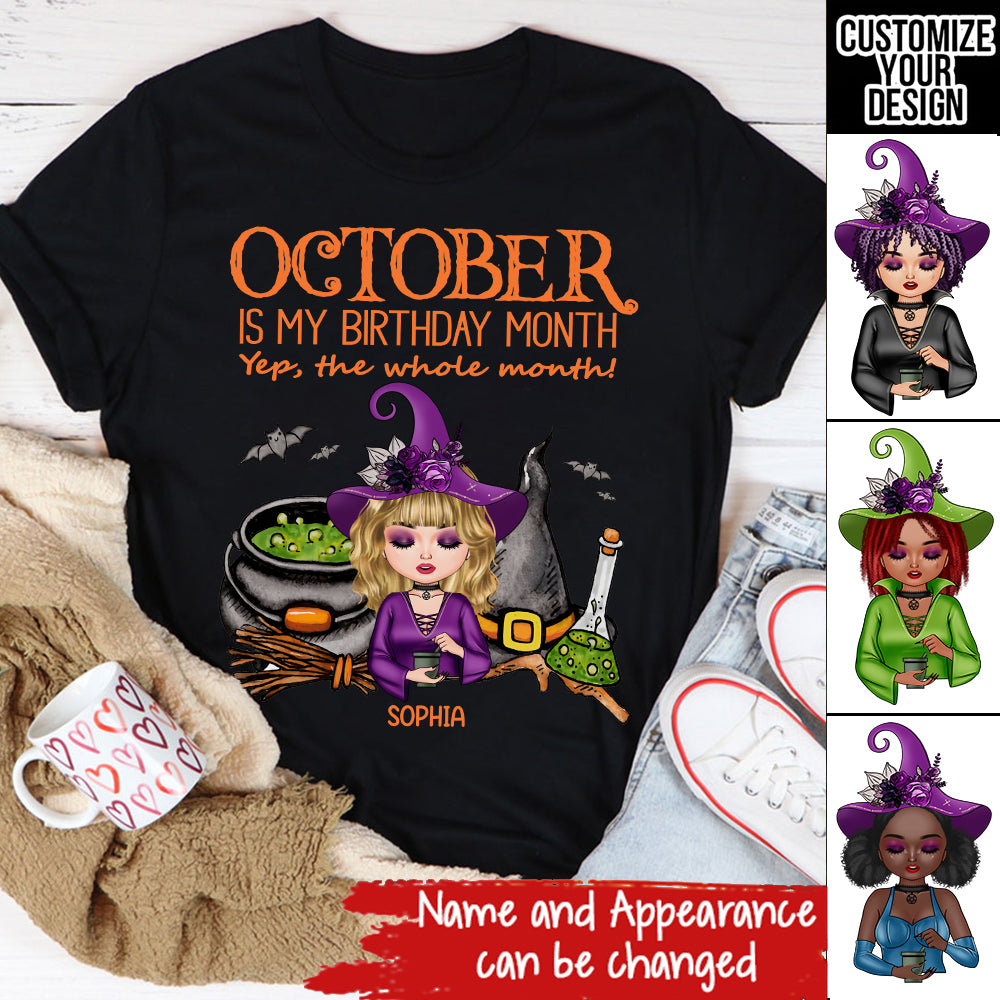 Personalized October Birthday Shirt, Custom Birthday Shirt, Queens was Born In October, October Birthday Shirts For Woman, October Birthday Gifts-YPT-HCT
