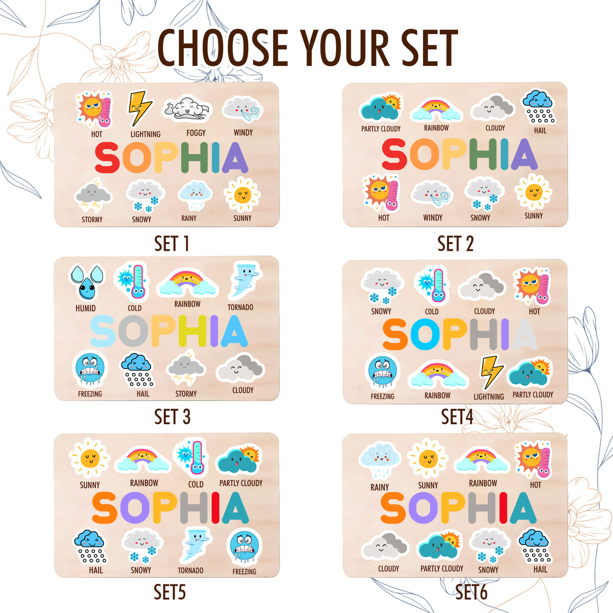 Personalized BusyBoard for toddler, Custom Sensory Board for kids, Weather Activity toys for kids, Montessori Board, Wooden Puzzle Board