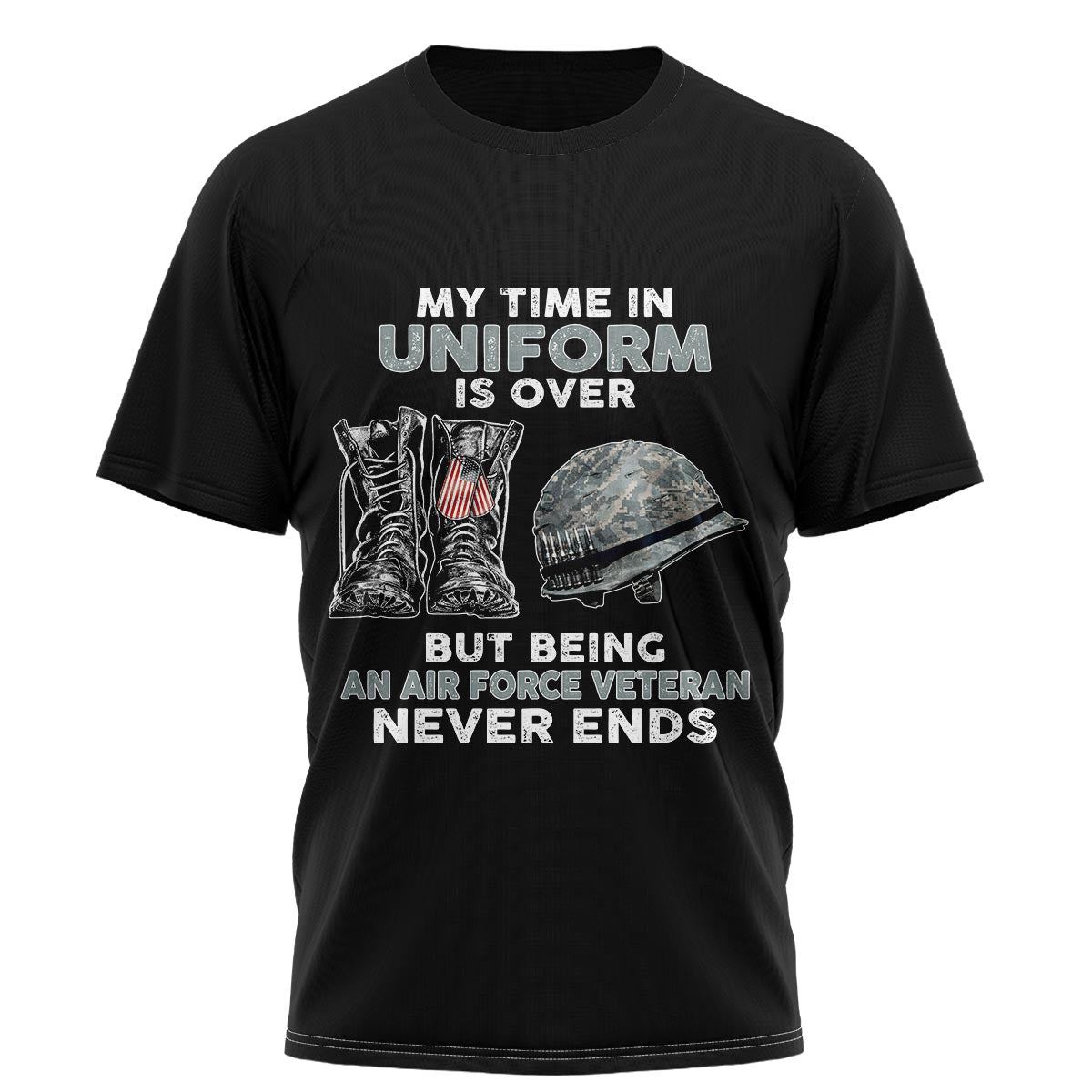 My time in uniform is over but being a veteran never ends shirt