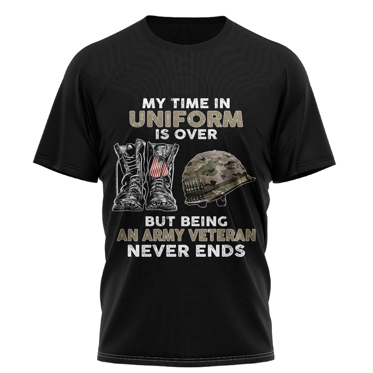 My time in uniform is over but being a veteran never ends shirt