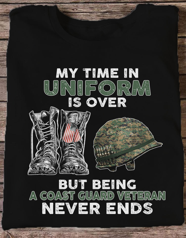 My time in uniform is over but being a veteran never ends shirt