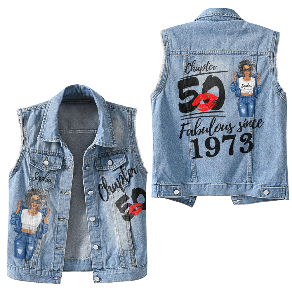 Premium log denim vest - Personalised 50th Birthday Gifts, Gift Ideas 50th Birthday Woman