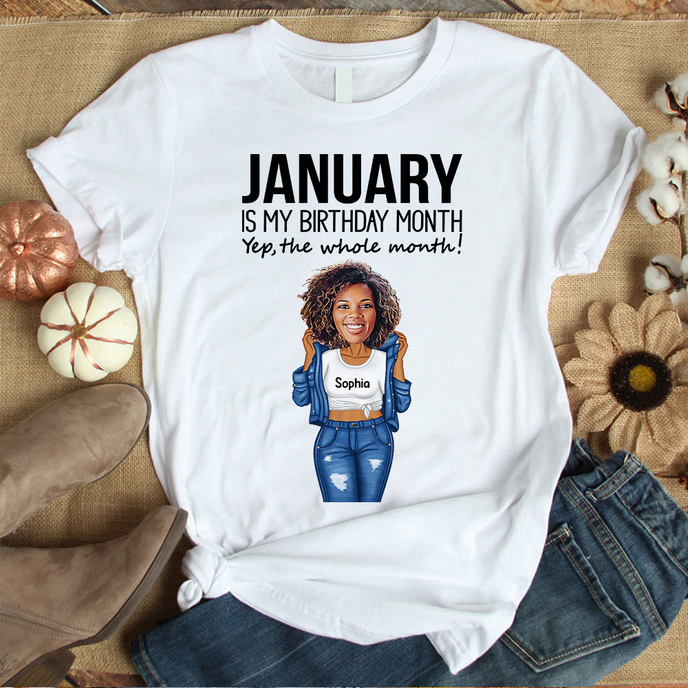 Custom January Birthday Shirt For Woman, Queens Are Born In January Gifts, January Birthday Woman Shirt, January Queen Gift