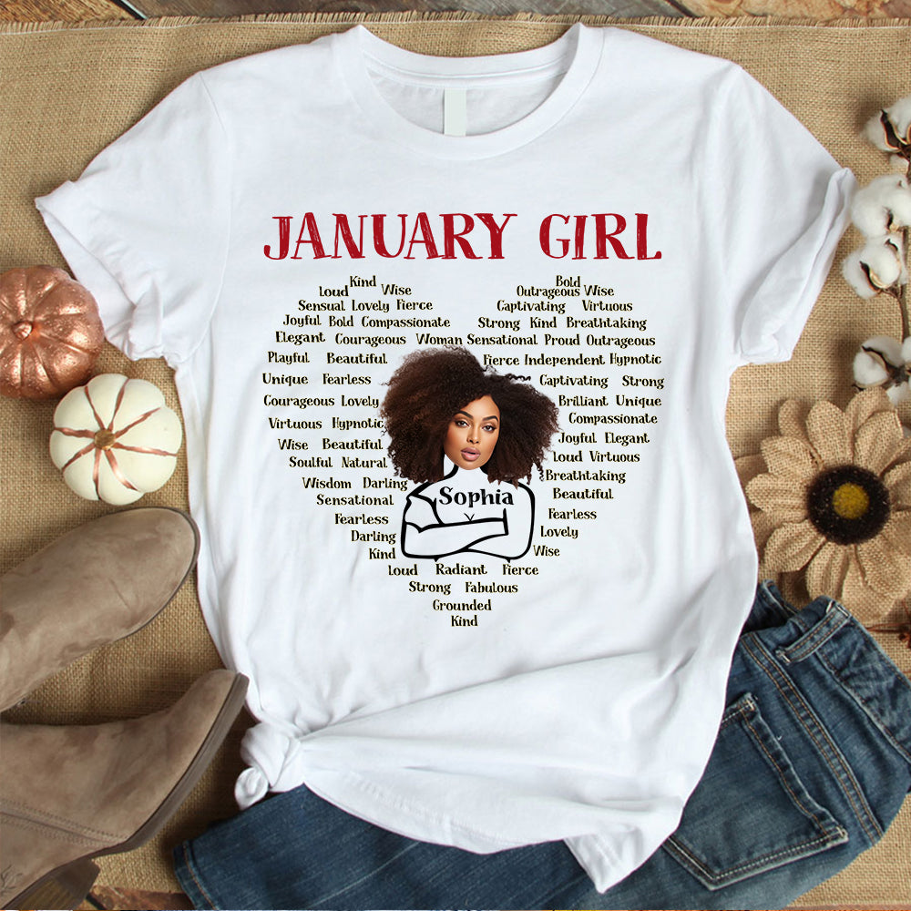 Custom January Birthday Shirt For Woman, Queens Are Born In January Gifts, January Birthday Woman Shirt, January Queen Gift