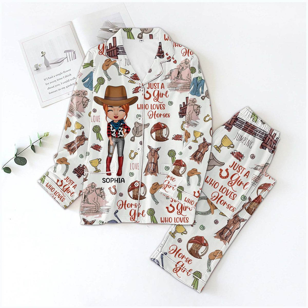 Personalized Women&#39;s Pajama Set, Gift For Cowgirls