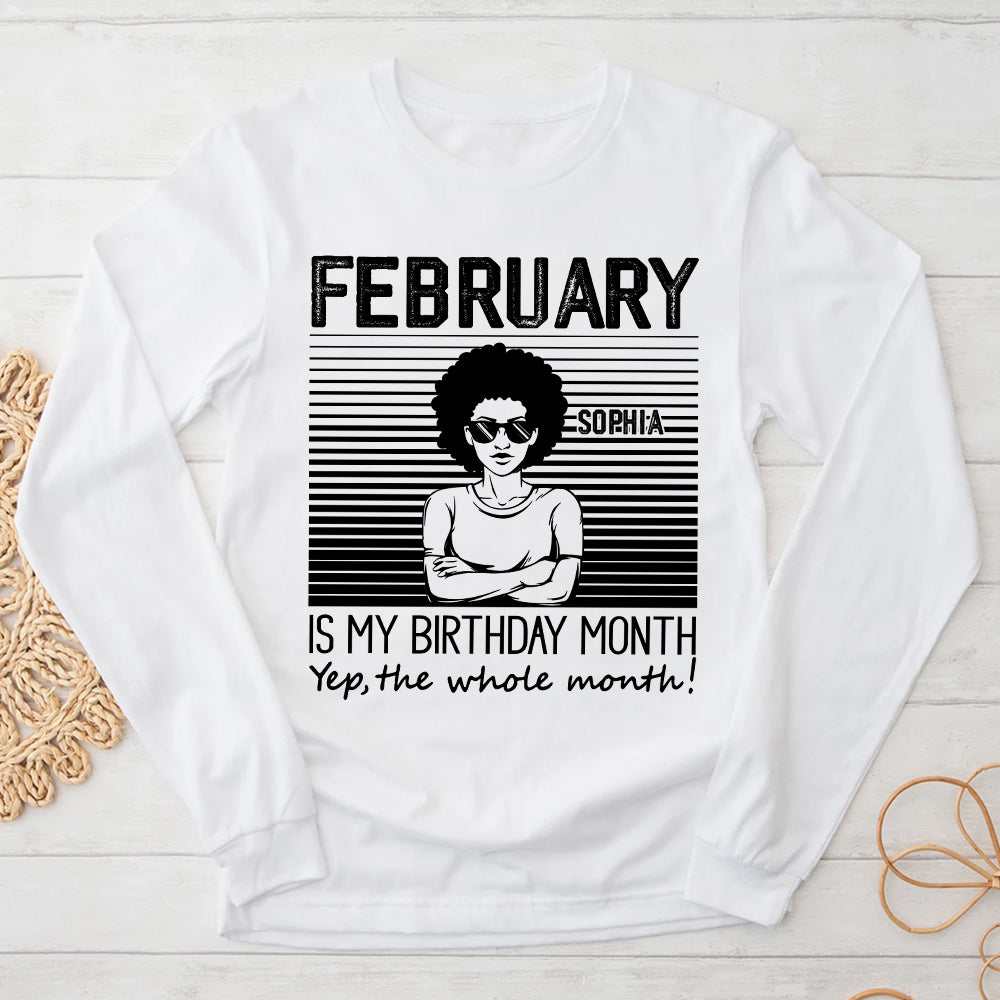 Custom February Birthday Shirt For Woman, Queens Are Born In February Gifts, Melanin Afro Woman Shirt, Black Girl Tee, Afro Queen Gift