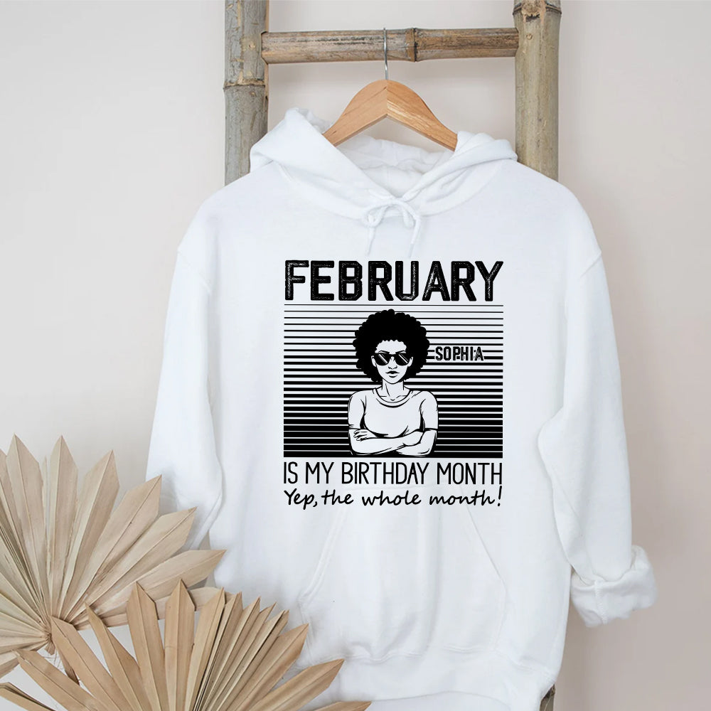 Custom February Birthday Shirt For Woman, Queens Are Born In February Gifts, Melanin Afro Woman Shirt, Black Girl Tee, Afro Queen Gift