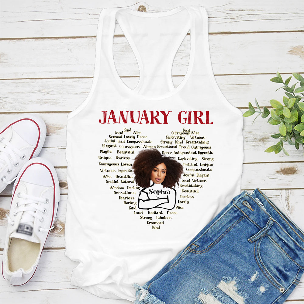 Custom January Birthday Shirt For Woman, Queens Are Born In January Gifts, January Birthday Woman Shirt, January Queen Gift