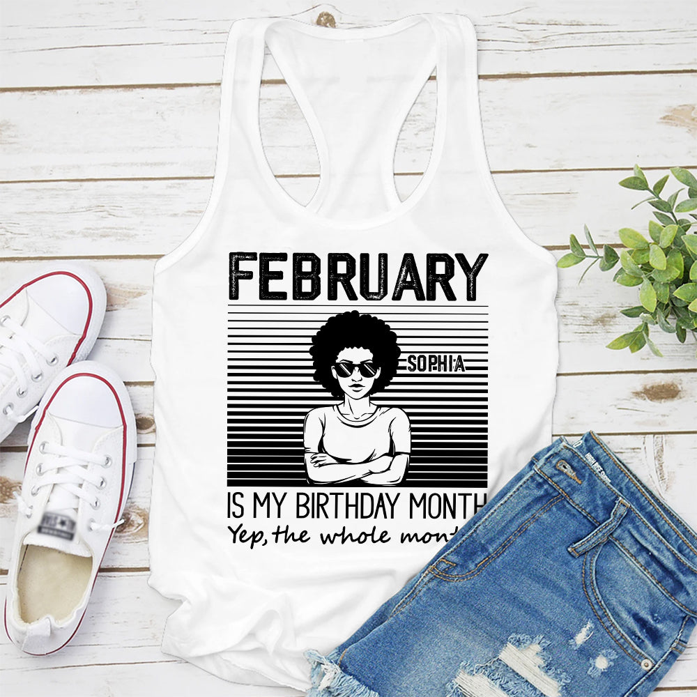 Custom February Birthday Shirt For Woman, Queens Are Born In February Gifts, Melanin Afro Woman Shirt, Black Girl Tee, Afro Queen Gift