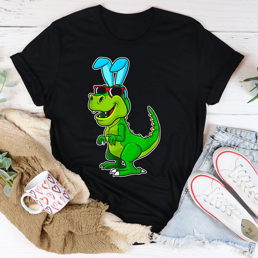 Easter Shirt T Rex Easter Bunny Funny Dinosaur Boys Basket Stuffers Kids T-Shirt Funny Easter Gift For Kids