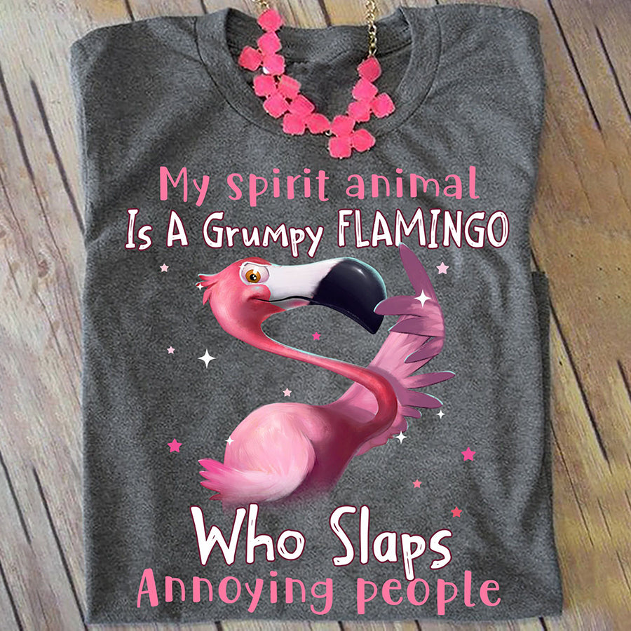 My Spirit animal Is A Grumpy Flamingo Shirt, Flamingo shirt, Funny Flamingo Shirts, Pink Flamingo Shirt, Gifts For Flamingo Lovers Unisex Cotton T Shirt