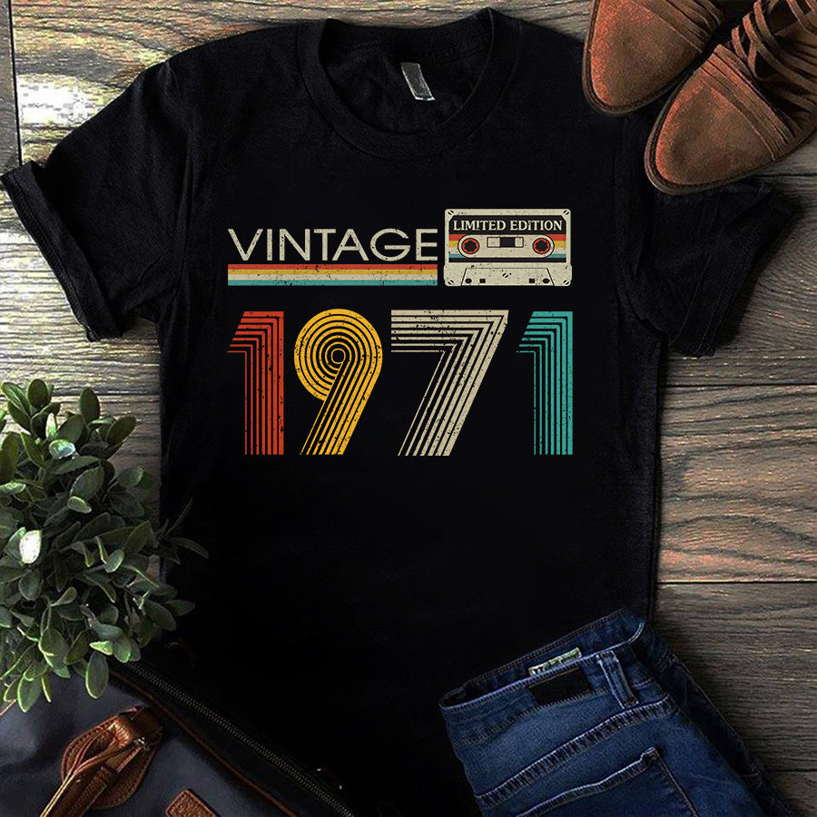 Vintage 1971, Fabulous Since 1971 51st Birthday Unique T Shirt For Woman, Her Gifts For 51 Years Old , Turning 51 Birthday Cotton Shirt