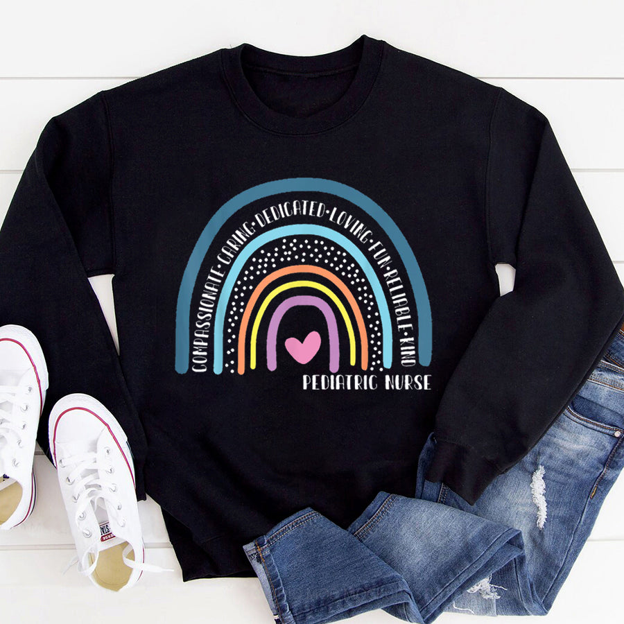 Nurse Shirt Pediatric Nurse Cute Rainbow T-Shirt Nurses Week Gift