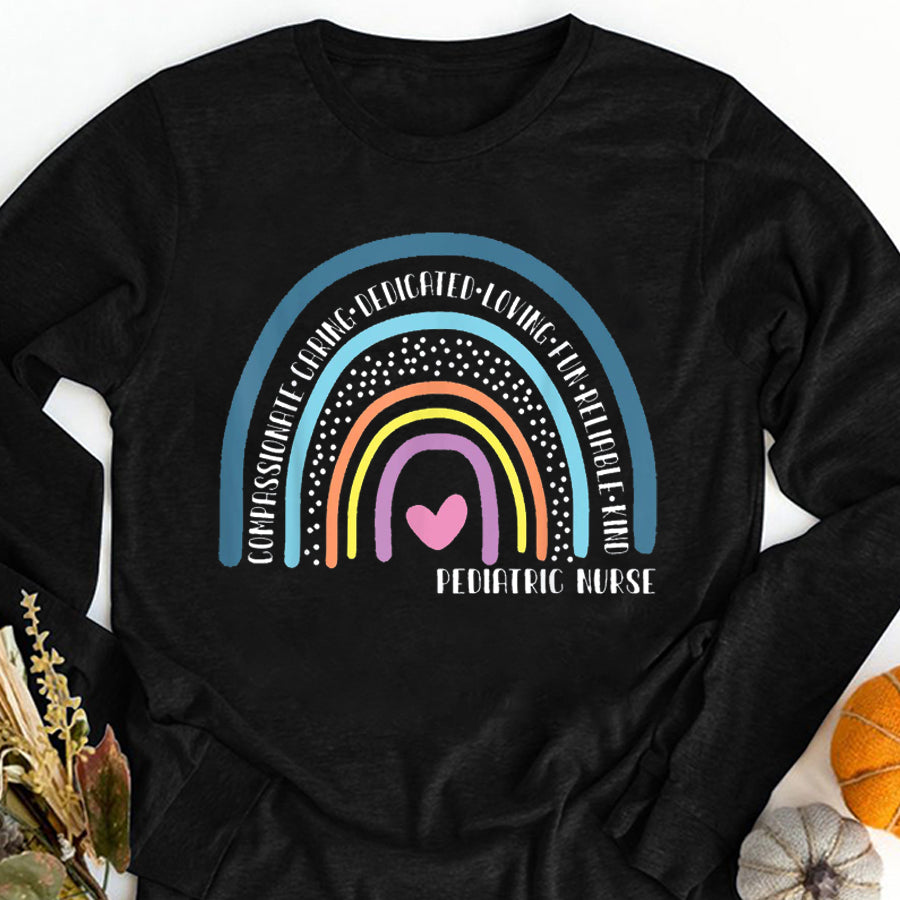 Nurse Shirt Pediatric Nurse Cute Rainbow T-Shirt Nurses Week Gift