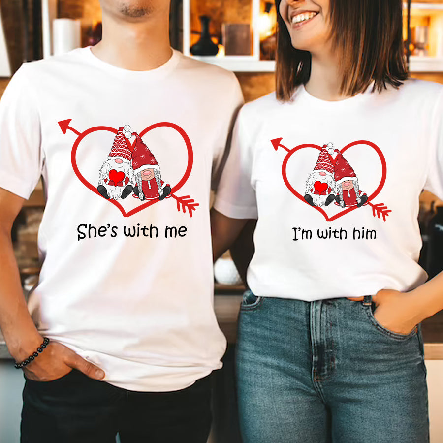 Gnome Valentine Shirts, Couples Valentines Shirts, Matching T Shirts For Couples, His And Her Valentine Shirts, T Shirts For Couples, Husband And Wife Shirt