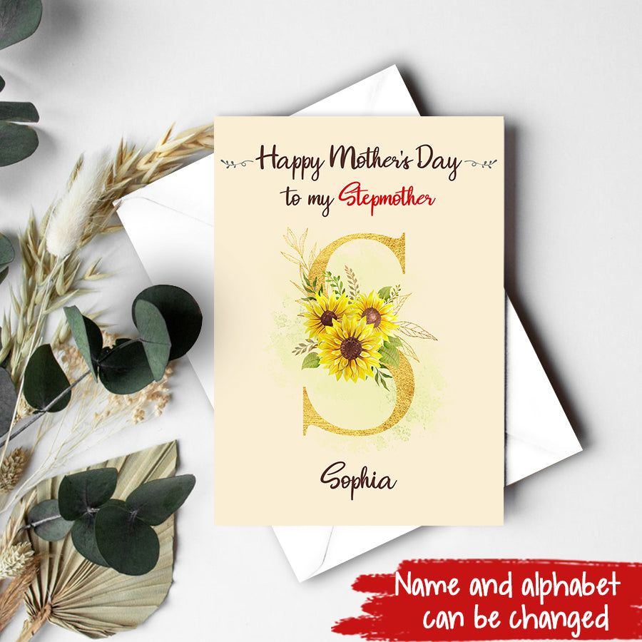Custom Mothers Day Card - Stepmom Mothers Day Card -  Mother&#39;s Day Gift Cards - Happy Mothers Day Card - Mom&#39;s Card - Mother&#39;s Day Gift From Daughter - Mother Day Gift