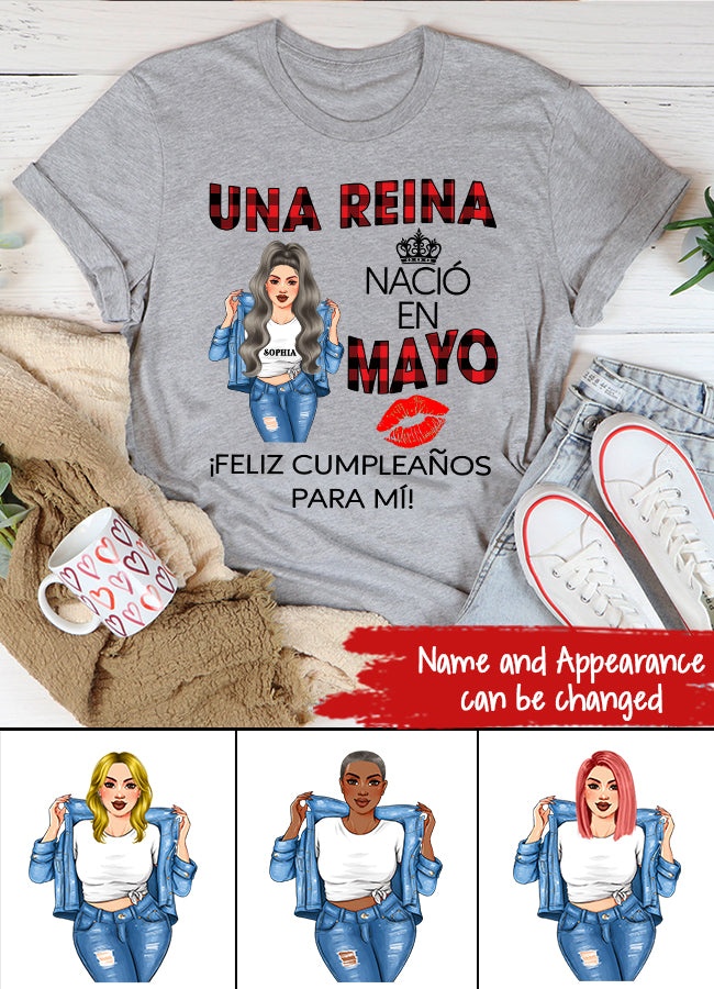 Camisa De Cumpleaños De Mayo, Camisa De Cumpleaños Personalizada, Reinas Nacidas En Mayo, Regalos De Cumpleaños De Mayo, Camisas De Mayo Para Mujeres