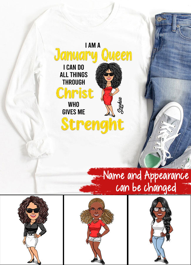 January Birthday Shirt, Custom Birthday Shirt, Queens Are Born In January, January Birthday Shirts For Woman, January Birthday Gifts