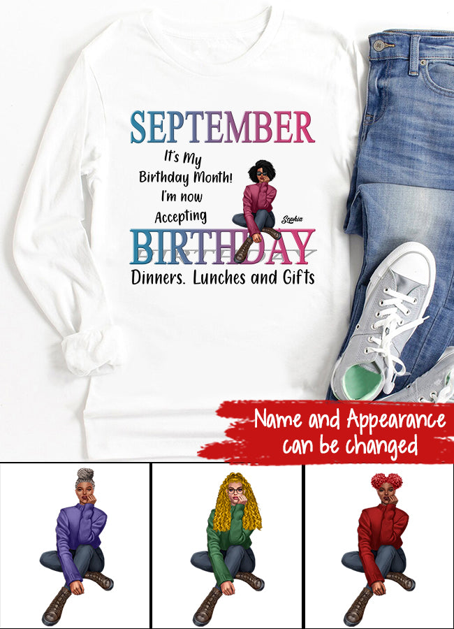 September Birthday Shirt, Custom Birthday Shirt, Queens are Born In September, September Birthday Shirts For Woman, September Birthday Gifts