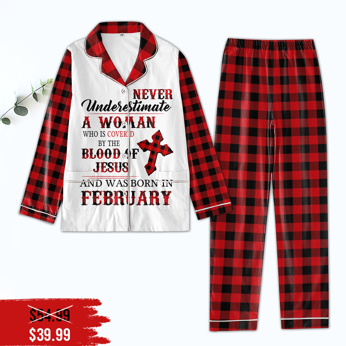 Women&#39;s Pajamas Set For February Woman, A Queen Was Born In February, Birthday Pajamas, Birthday gifts for February Woman