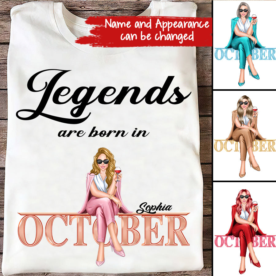 October Birthday Shirt, Custom Birthday Shirt, Queens are Born In October, October Birthday Shirts For Woman, October Birthday Gifts