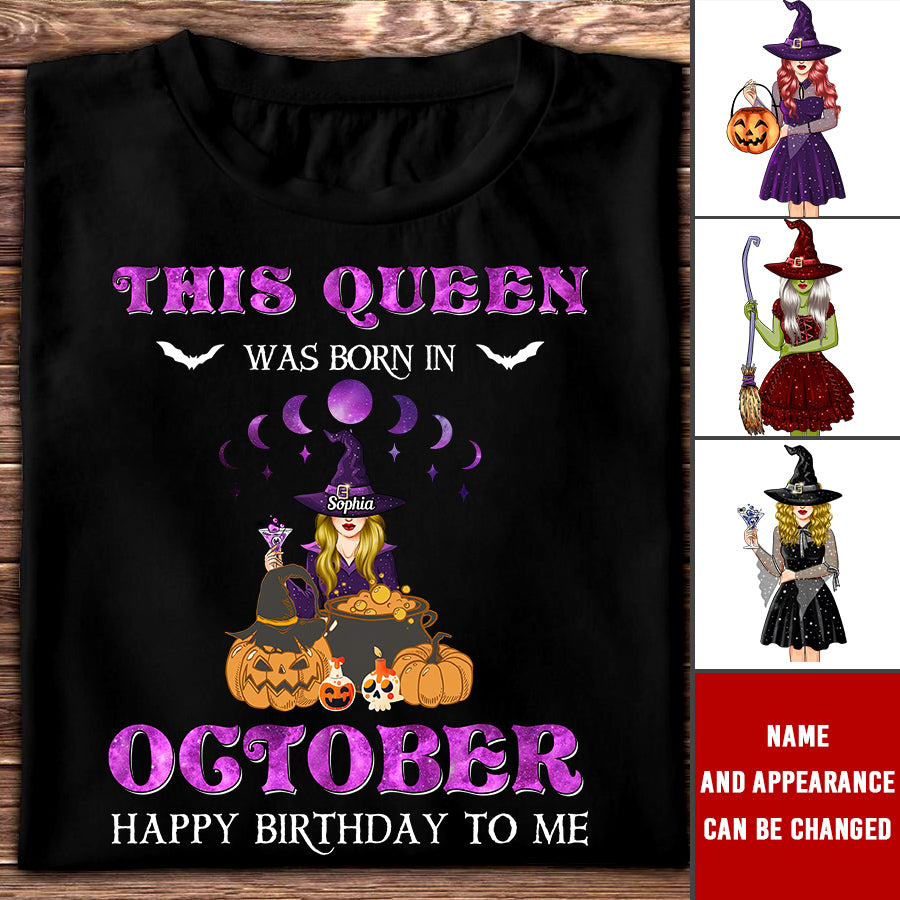 October Birthday Shirt, Custom Birthday Shirt, Queens Born In October, October Birthday Shirts For Woman, October Birthday Gifts, Halloween Gift