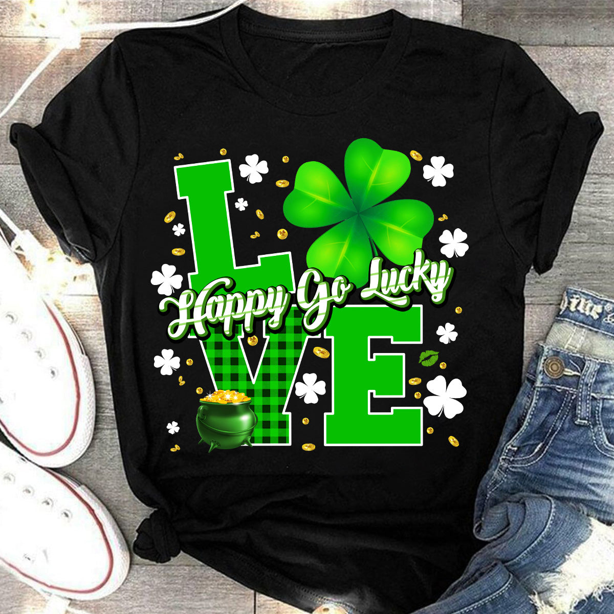 Love Patrick Day Shirt, St. Patricks Day Shirt, Shamrock Lucky Lips, Four Leaf Clover, Shamrock Shirts, Patrick's Day, Irish Tshirt