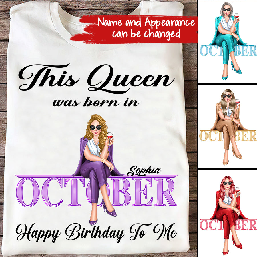 October Birthday Shirt, Custom Birthday Shirt, October Birthday Shirts For Woman, October Birthday Gifts