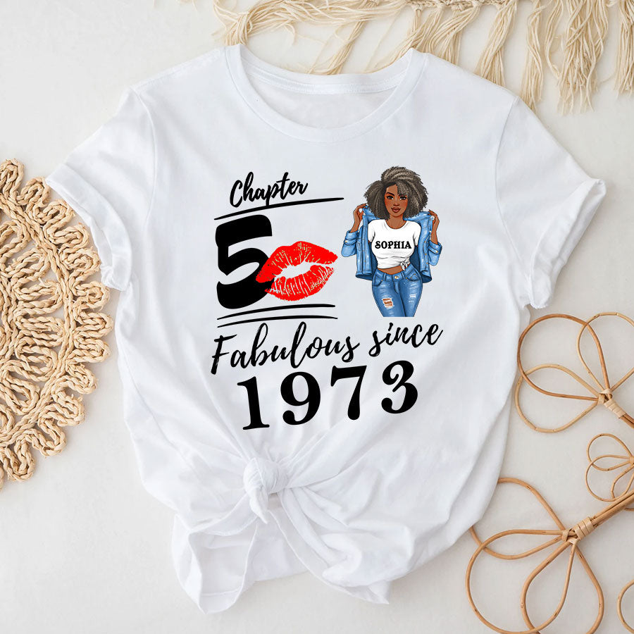 50th birthday shirts for her, Personalised 50th birthday gifts, 1973 t shirt, 50 and fabulous shirt, 50th birthday shirt ideas, gift ideas 50th birthday woman