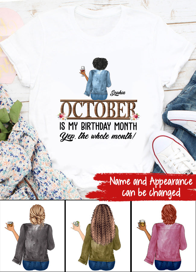 October Birthday Shirt, Custom Birthday Shirt, Queens are Born In October, October Birthday Shirts For Woman, October Birthday Gifts