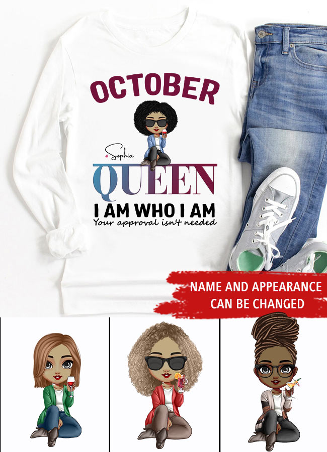 October Birthday Shirt, Custom Birthday Shirt, Queens are Born In October, October Birthday Shirts For Woman, October Birthday Gifts