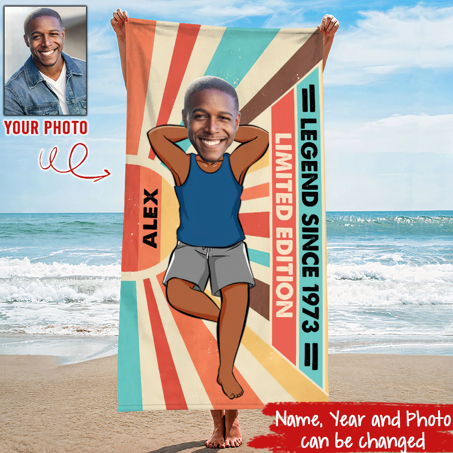 Personalized Beach Towel, Gifts For Men Turning 50, 50 And Fabulous Gifts, 50th Birthday Gifts For Him