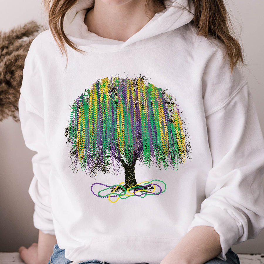Mardi Gras Tree Shirt, Watercolor Mardi Gras Bead Tree, Mardi Gras Tee, Carnival Shirt, New Orleans Tee, NOLA Shirt, Fat Tuesday Shirt