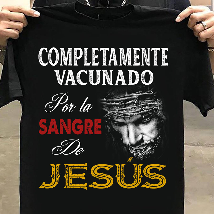 Completamente Vacunado Jesus Tshirt, Christian Shirts, Jesus Christ T Shirt, God Lover, Jesus Gift Unisex Cotton T Shirt