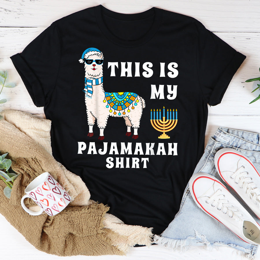 This is My Pajamakah Shirt Funny Llama Hanukkah Pajama T Shirt Funny Gerbera Story