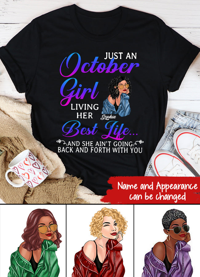 Custom October Birthday Shirt For Woman, Queens are Born In October Gifts, Melanin Afro Woman Shirt, Black Girl Tee, Afro Queen Gift