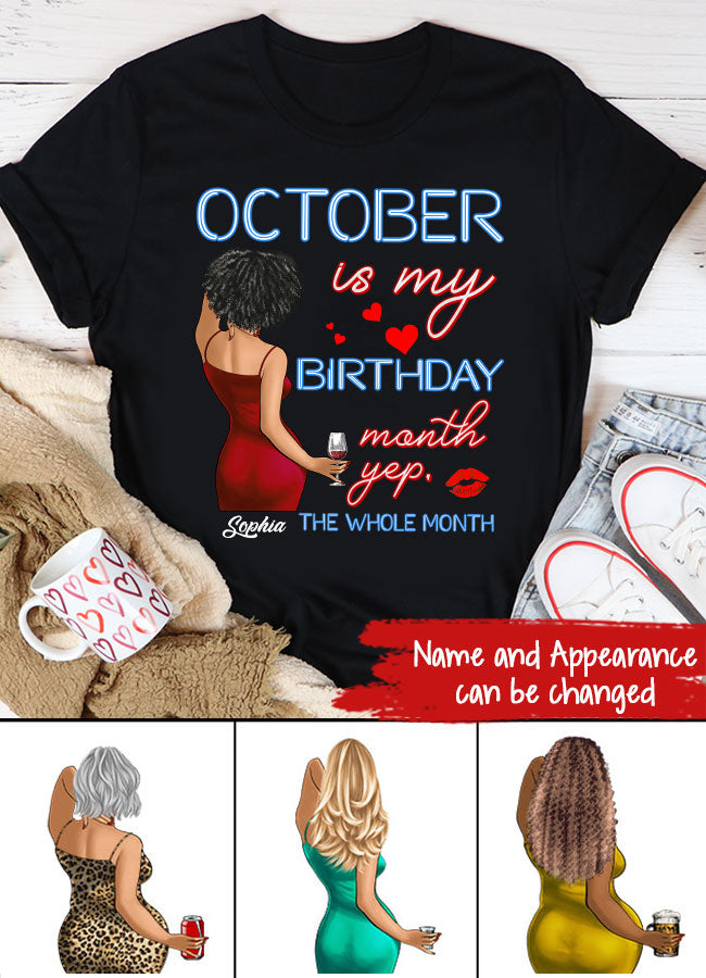October Birthday Shirt, Custom Birthday Shirt, Queens was Born In October, October Birthday Shirts For Woman, October Birthday Gifts