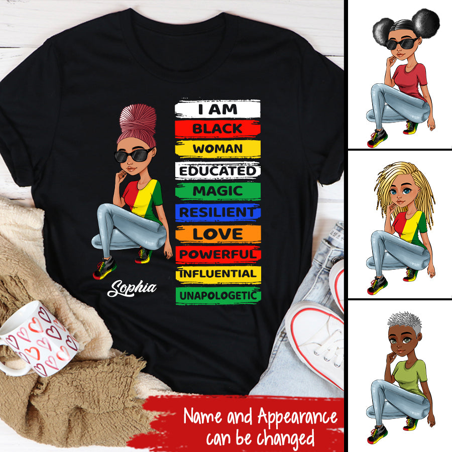 Juneteenth Shirt, Custom Juneteenth Shirt, I'm Black Woman - African American Women Pride Juneteenth T-Shirt
