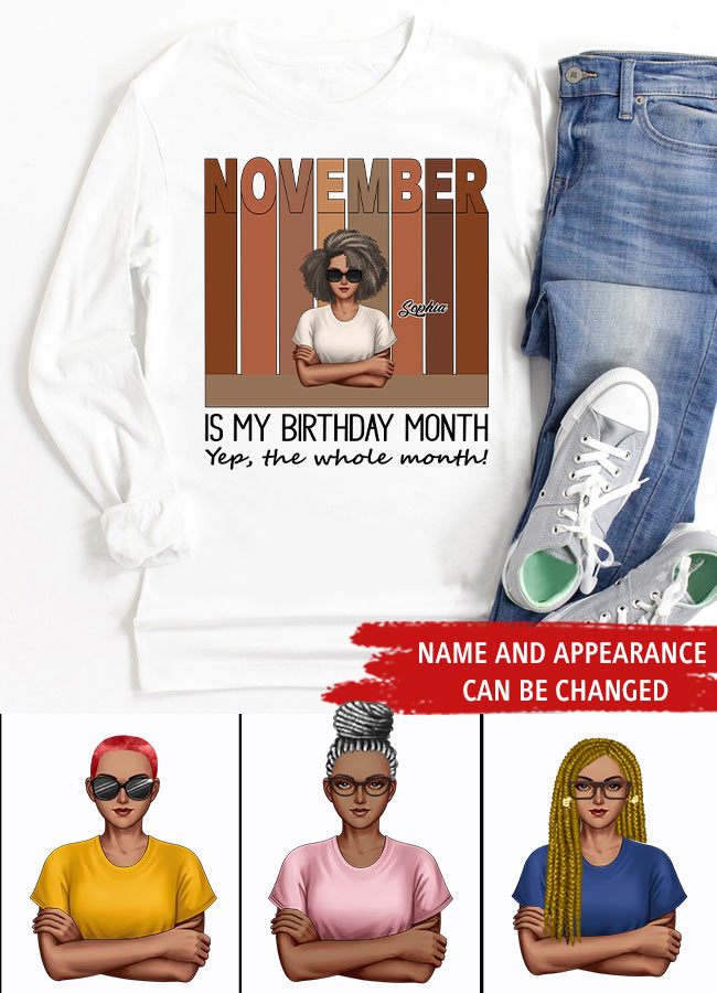 Custom October Birthday Shirt For Woman, Queens are Born In October Gifts, Melanin Afro Woman Shirt, Black Girl Tee, Afro Queen Gift