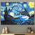 Shark Poster Gift For Shark Lovers, The Starry Night Cross Stitch Van Gogh Shark Poster