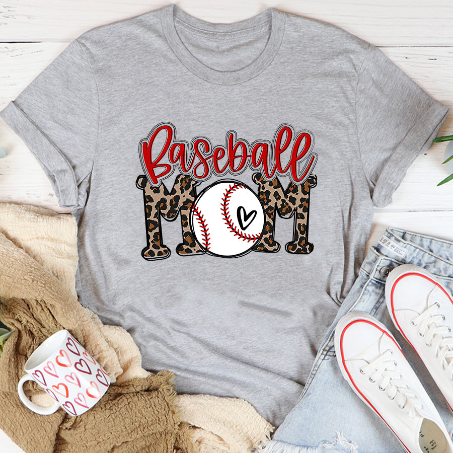 Baseball Mom Shirt Leopard Baseball Mom Game Day Vibes T-ball Mom Mother&#39;s Day T-Shirt Mother Day Shirts