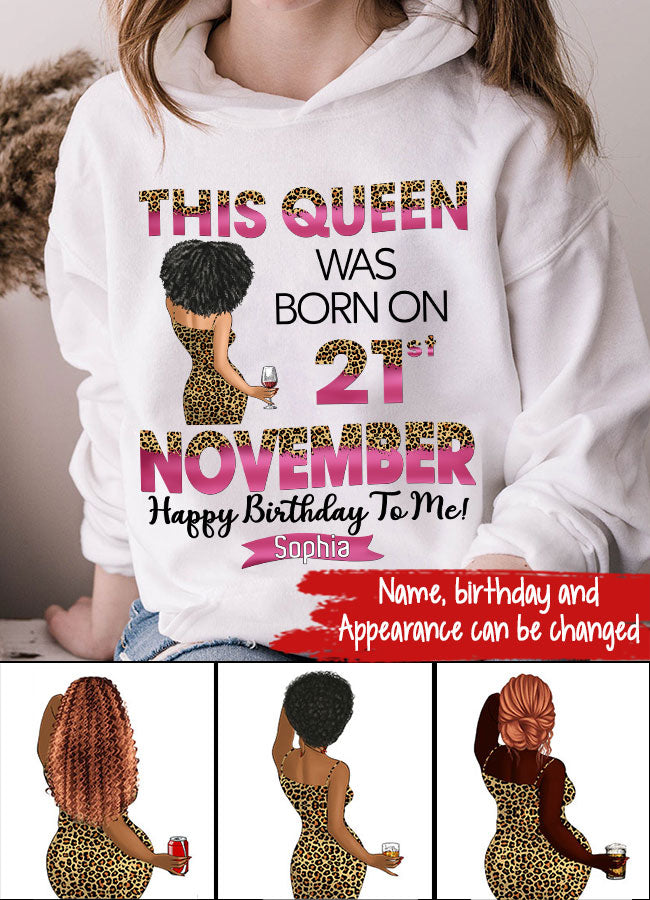 Custom November Birthday Shirt For Woman, Queens Are Born In November Gifts, Melanin Afro Woman Shirt, Black Girl Tee, Afro Queen Gift