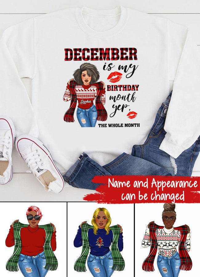 Custom December Birthday Shirt For Woman, Queens Are Born In December Gifts, Melanin Afro Woman Shirt, Black Girl Tee, Afro Queen Gift