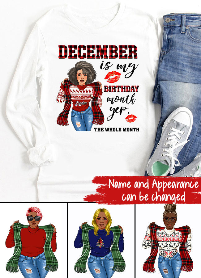 Custom December Birthday Shirt For Woman, Queens Are Born In December Gifts, Melanin Afro Woman Shirt, Black Girl Tee, Afro Queen Gift