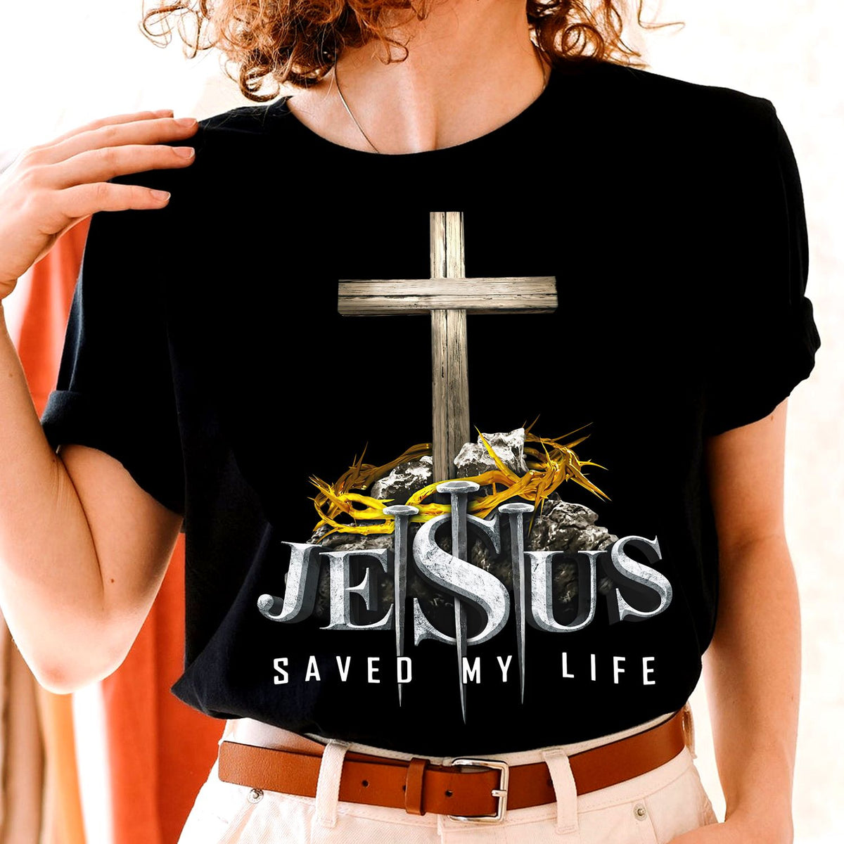 Jesus shirts, jesus saved my life shirt, Christian Shirts, God Lover, Jesus Gift Unisex Cotton T Shirt