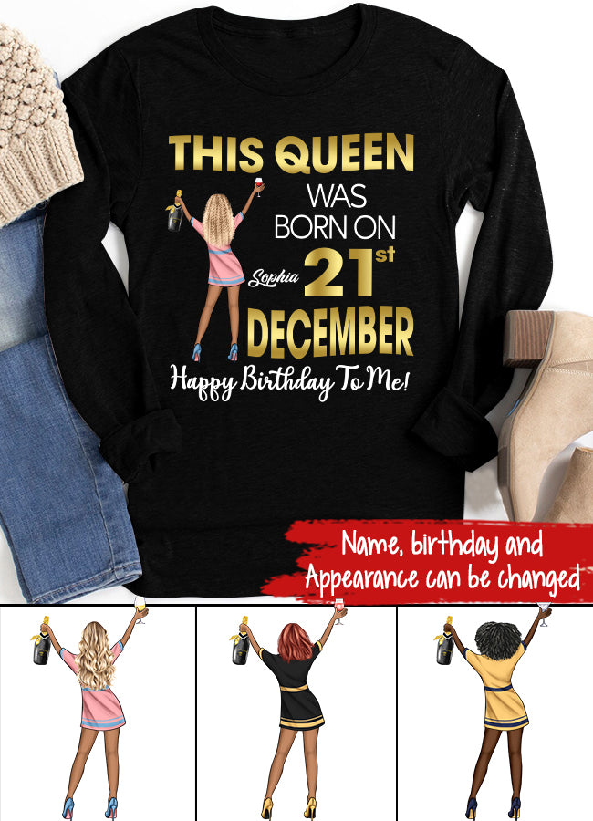 Custom December Birthday Shirt For Woman, Queens Are Born In December Gifts, Melanin Afro Woman Shirt, Black Girl Tee, Afro Queen Gift