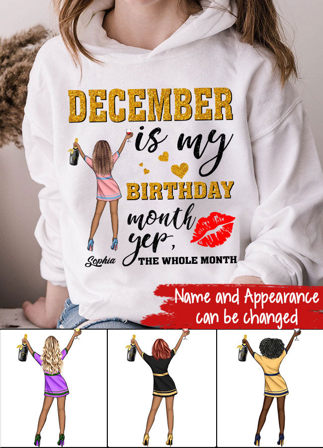 Custom December Birthday Shirt For Woman, Queens Are Born In December Gifts, Melanin Afro Woman Shirt, Black Girl Tee, Afro Queen Gift