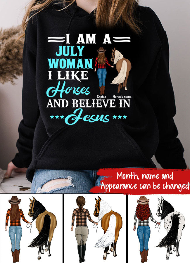 Personalized Birthday T Shirt, July Birthday Shirt, Birthday Gifts For Horse Lovers